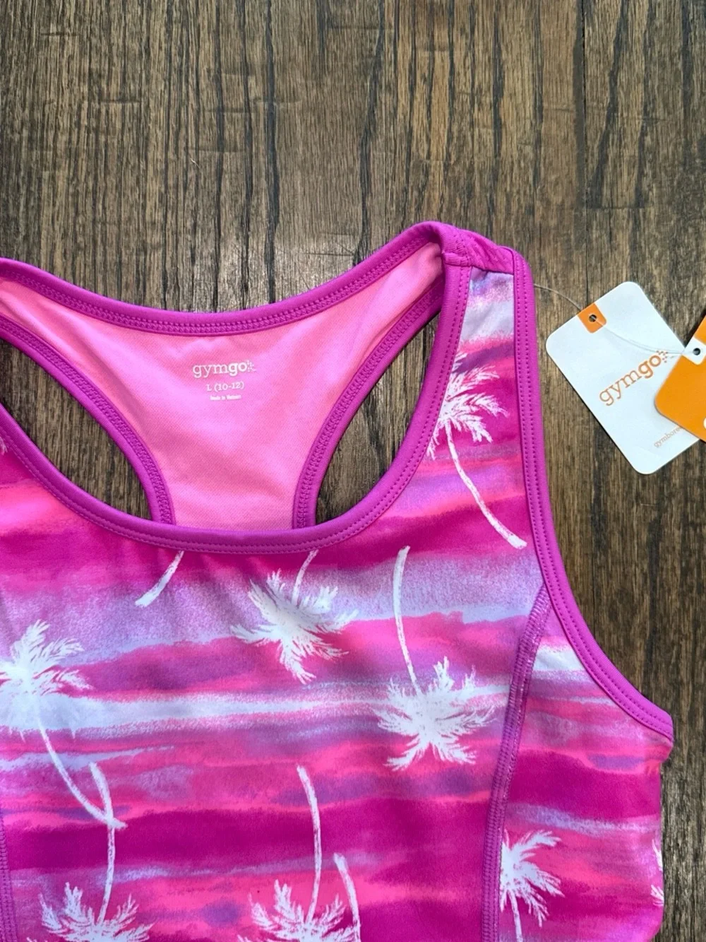 Gymboree Hot Pink Palm-Print One-Piece Swim Dress